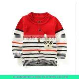 Fashion New Design 1/4 Zip Stripes Knitting Boys Pullover Sweater thumbnail-3
