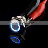 250V 16mm LED Lighted Ring Illuminated Momentary Push Button Switch Flat Head For Car Truck Boat Waterproof IP65 thumbnail-3