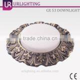 Antique-Bronze Style Zinc Alloy Ceiling Light, Downlight With Antique-Bronze Style GX 53