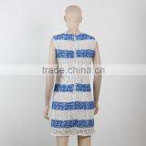 Latest Net Dress Blue and White Stripe Dress Fitness Dress for Girl Woman Summer Dress thumbnail-3