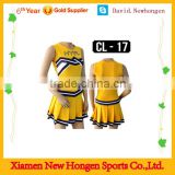 Sublimated yellow cheerleading uniforms, cheer dance costumes