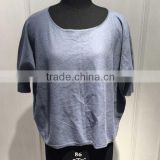 BGAX019 Women's soft blouse short sleeve flat knitting sweater cashmere pullover