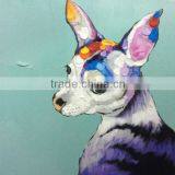 Modern Cartoon Handmade Oil Dog Painting On Canvas For Decor thumbnail-3