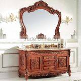 WTS2680 Traditional Style Bathroom Furniture Luxury Classic Solid Wood Handmade Single Sink Bathroom Vanity