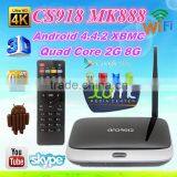 Kodi Fully Loaded MK888 (K-R42/CS918) Android TV Box 4.4 RK3188 Quad Core Mini PC Smart TV Media Player With Air Mouse thumbnail-1
