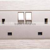 The Safety and Top Hot Selling 2 Gang BS Standard uk Wall Socket thumbnail-4