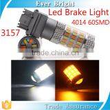 3157 Auto Led Light White& Amber 4014 60SMD the Third Brake Light Led Car Turning
