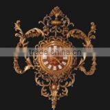 French Rococo Style Home Decoration Wall Clock, Antique 24K Gold Plated Wall Hanging Clock thumbnail-1