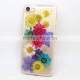 Transparent TPU Phone Case Real Flower Sticker Phone Cover Protective Back Cover for IPhone 7 / Plus thumbnail-1