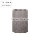 Acid Proof Concrete Soap Dispenser Water Proof Bathroom Accessories Set With Soap Dispenser and Tooth Cup Holder thumbnail-3