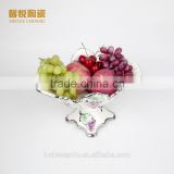 Wholesale ceramic candy tray golden,fruit tray ceramic material