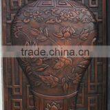 Bronze Flower Pot Shape Modern Relief Sculpture thumbnail-1