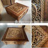 MO-0418-01 Antique Furniture Square Coffee Table for Home Decor thumbnail-2