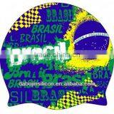 Custom National Flag Fashion Design Silicone Swim Cap