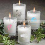 Rose Scented Soy Wax Candle in Colored Glass thumbnail-1