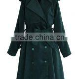 2014 Winter Storm Flap Self-tie Belted Wool Blend Coat ,cold Winter Outside Wear ,Double Breasted Wool Coat thumbnail-5