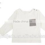 Wholesale Soft Cotton 0-2years Infant Toddler Shirts Long Sleeve White T-shirt thumbnail-4