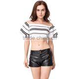 Domin Fashion Latest Design Women Leather Shorts thumbnail-3