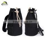 Black Blank Canvas Pocket Custom Whoesale Backpack thumbnail-1