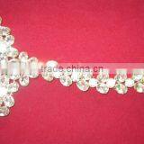 GOLD Tone Crystal Pearl PAYAL Anklets Toe Ring Barefoot Sandal thumbnail-3