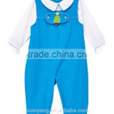 High quality new baby set white shirt and blue pant ,two piece fall long sleeves baby boy/girl clothes,kids wear