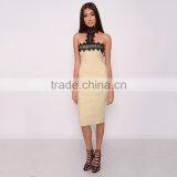 Lace High Neck Midi Dress Party Dress thumbnail-2