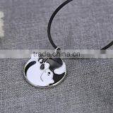 High End Metal Enamel Yin Yang Cat Necklace Black and White Animal Pendant Necklace for Couple thumbnail-2