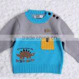 Dinosaur Design Baby Pullover Modern Patchwork Knitting Sweater thumbnail-2