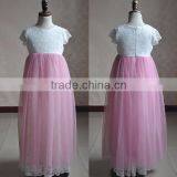 Baby Girls Pink Tulle Dress Floral Girls Long Dress thumbnail-5