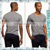 New Style Mens Best Organic Grey Cotton Muscle Fit V Neck T-Shirts Tops Apparel Suppliers thumbnail-3