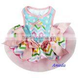 Easter Egg Pastal Chevron Blue Polka Dots PETS Party Dress XS-L thumbnail-1