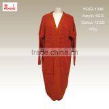 Basic Two Different Yarns Sweater 100%Acrylic and 100%Cottin Design for Women Sweater in the Spring thumbnail-1