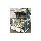 Modern White And Green Roofed Wicker Beach Chair & Strandkorb For Outdoor thumbnail-1