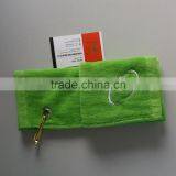 100% Cottom Tri-folds Customized Embroidery Terry Velour Golf Towels thumbnail-2