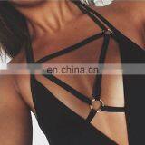 Women Sexy Beach Style Bikini Body Jewelry Black Bra Straps Jewelry thumbnail-6