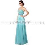 Captivating Gowns With Plunging Necklines Sky Blue Chiffon Crystal Evening Dresses Long Evening Dresses AJ003 thumbnail-2