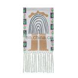 Home Decoration Wall Hanging Machine Woven Art Tapestry With Tassels thumbnail-2