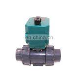 Dn32 Dn40 UPVC CTF-001 10nm Motorized PVC Ball Valve DC12V 24v PVC Electric Ball Valve With Actuator