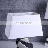 Western Modern Design Geometric Modeling White Ceramic Base Bedside Table Lamps for Home Decor thumbnail-2