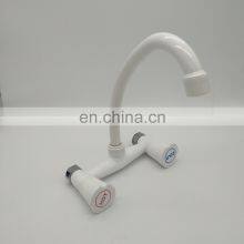 Wall Mount Kitchen Basin Double Handle Kitchen Mixer Faucet Water Plastic Faucet thumbnail-1