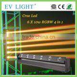 CE Certification 6pcs*10w RGBW Four in One Led Moving Bar Light