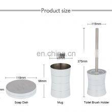 Eco Friendly Luxury Bathroom Toiletry Set Toilet Brush Holder Stainless Steel Bath Accessories Set thumbnail-2
