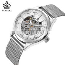 MG.ORKINA MG078 Mens Business Stainless Steel Mesh Strap Automatic Mechanical Men Watches Wristwatches