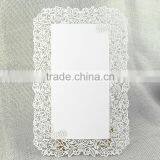 2016 New Design Wholesale Invitation Cards White Laser Cut Lace Vintage Wedding thumbnail-6