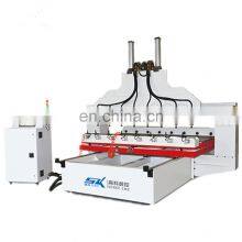 8 Heads 4 Axis Wood Rotary Engraving Machine Wood Stair 4 Axis Wood Cnc Router Machine