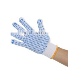 cotton polyester knitted men construction industry protection dotted work safety gloves