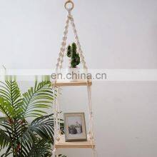 Macrame Plant Hanger, Macrame Wood Shelf, Hanging Shelves thumbnail-2