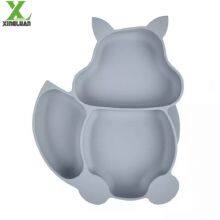 100 % Food Grade Non-slip Silicone Baby Suction Feeding Squirrel Shape Bowl for Infant thumbnail-3