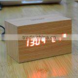 LED Wooden Table Clock With Touch Function for Snooze thumbnail-2