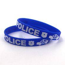 Hot Selling Blue Silicone Wristband POLICE Kids Print Bracelet for Sport Activity Manufacture in Stock for Event Use thumbnail-5